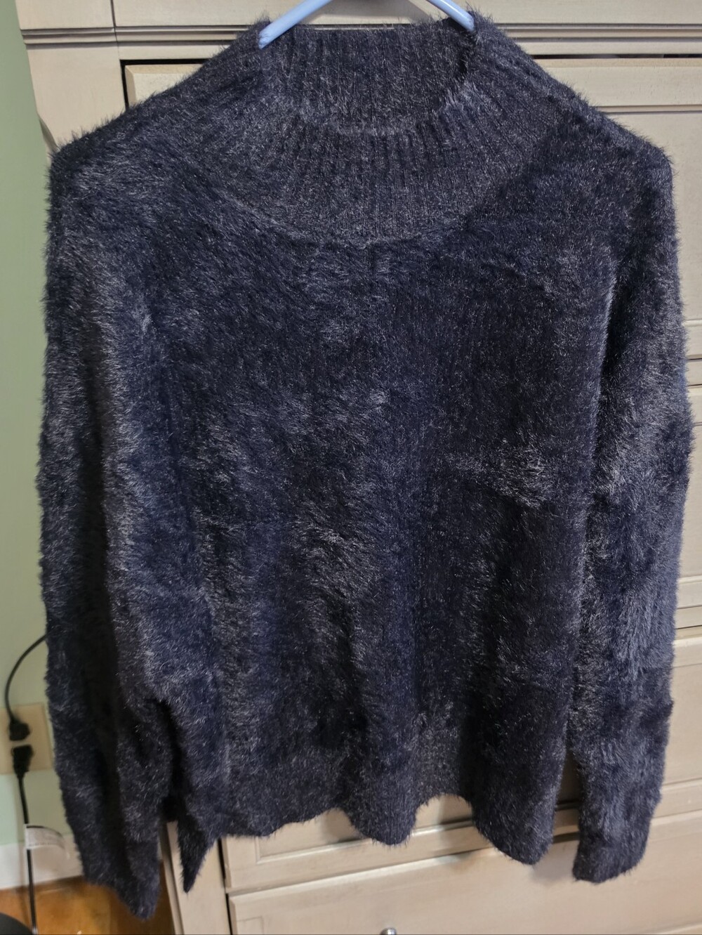 Altar'd State Women's Fuzzy Turtleneck Sweater - Dark Charcoal
